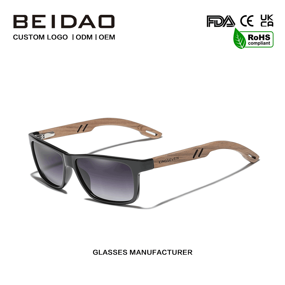 Ανδρικά γυαλιά ηλίου Classic Black Walnut TR90 με σκελετό