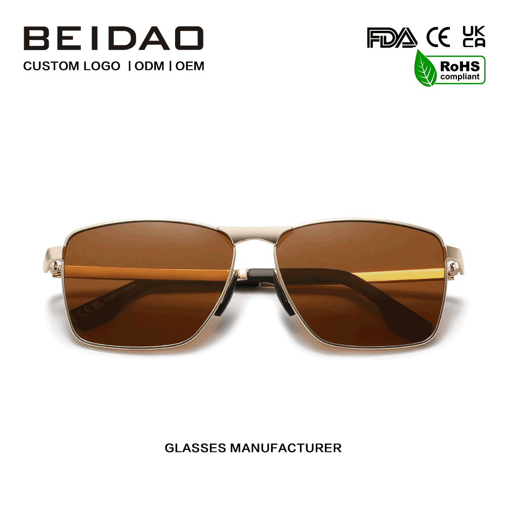 Fashion Steel Frame Square Προστασία γυαλιών ηλίου UV400 Driving