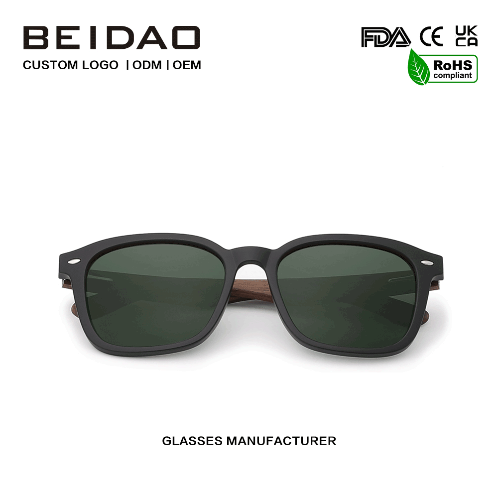 Fashion Wlanut Ξύλινα TR90 γυαλιά ηλίου με σκελετό Polarized