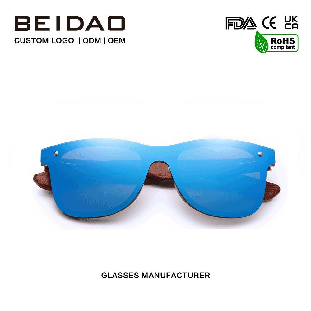Μοντέρνα αυθεντικά γυαλιά ηλίου Bubinga Wood Polarized