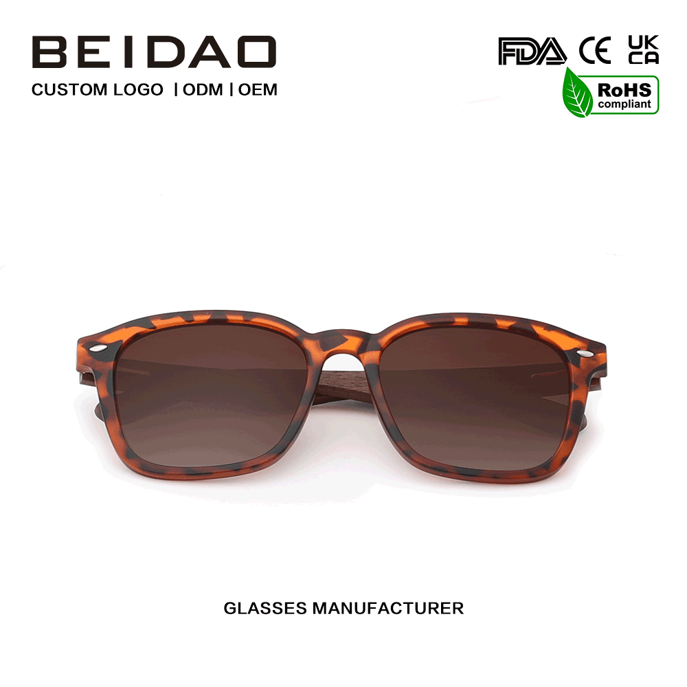 Υψηλής ποιότητας γυαλιά ηλίου Wlanut Wooden TR90 με σκελετό Polarized