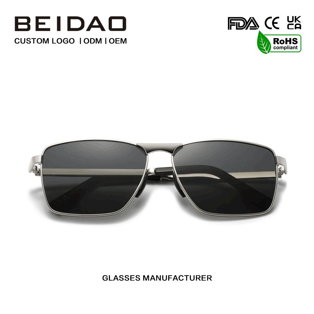 Luxury Alloy Square UV400 TAC φακοί γυαλιά ηλίου Driving