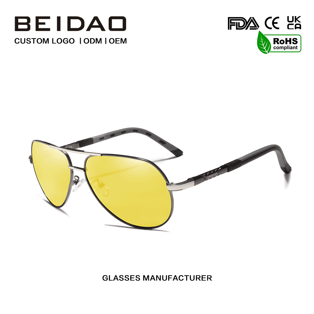 Ανδρικά γυαλιά ηλίου Night Vision Polarized Metal Frame Yellow Lens