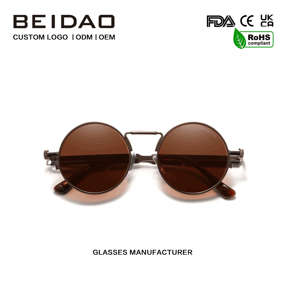 Vintage Steampunk Polarized Vintage μεταλλικά γυαλιά ηλίου για άνδρες
